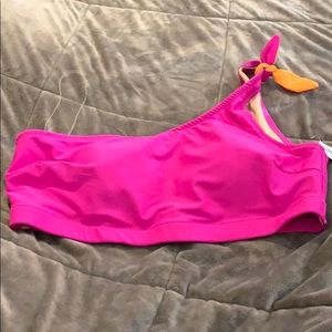 Old Navy Pink Tied One-shoulder Swimsuit Top XL